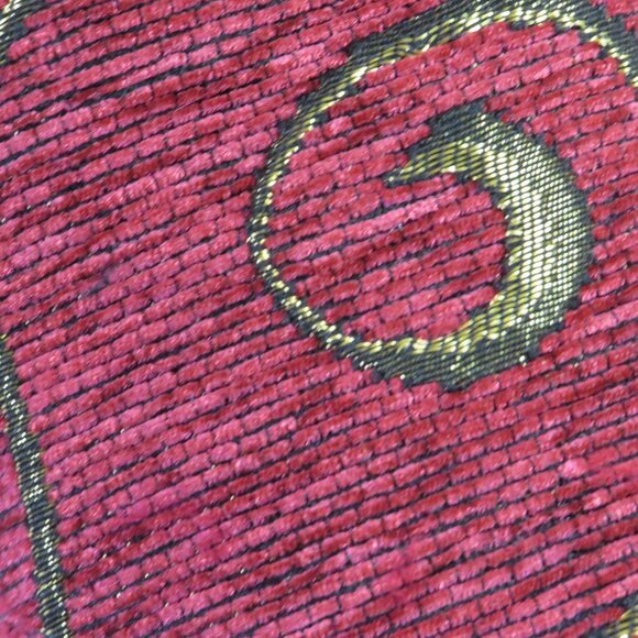 Red Tapestry Vintage Victorian High Heel boot stocking Holiday 20" long - Picture 8 of 10